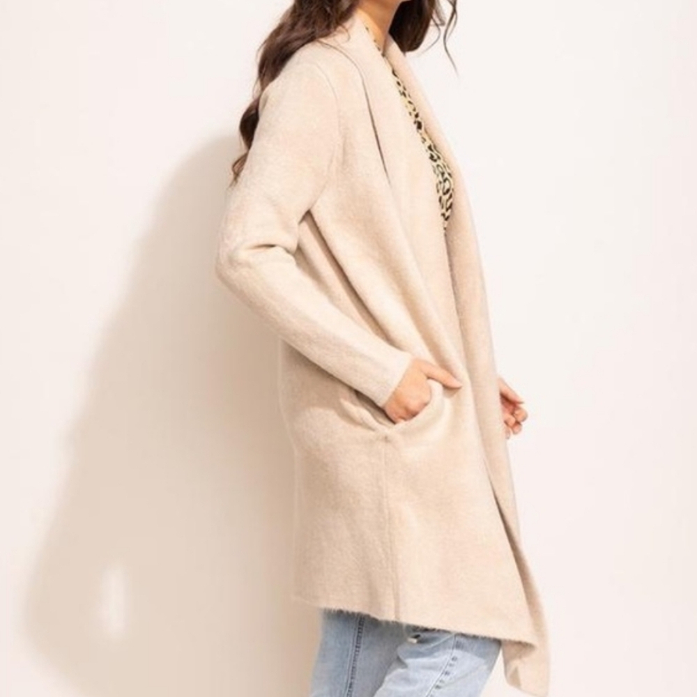 Women's Cream Cardigan Coat